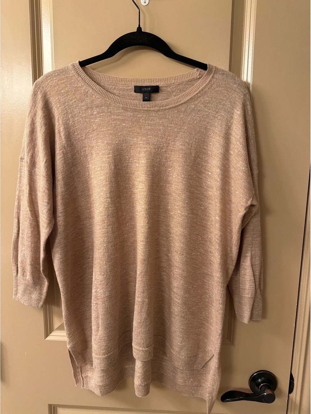 J.Crew Women's Medium Beige Lightweight Knit Sweater